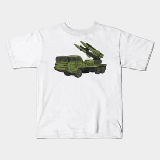 Military missile truck cartoon illustration Kids T-Shirt